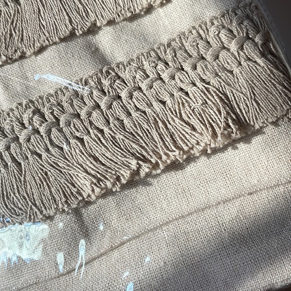 NWT Taupe Decorative Fringe Throw Pillow Cover - Picture 5 of 6